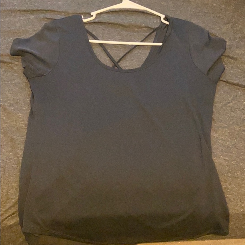 Gray pink rose shirt